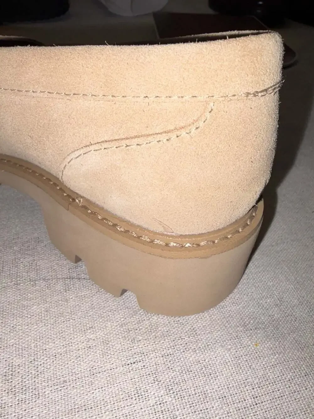 White Mountain Gunner Penny Loafer Suede Beachwood Size 8.5 Womens